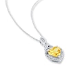 Thumbnail Image 1 of Citrine Heart Necklace 1/20 ct tw Diamonds Sterling Silver