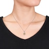 Thumbnail Image 3 of Citrine Heart Necklace 1/20 ct tw Diamonds Sterling Silver