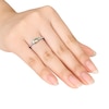 Thumbnail Image 2 of 3-Stone Peridot Ring 1/20 ct tw Diamonds 10K White Gold