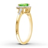Thumbnail Image 2 of Peridot Heart Ring 1/10 ct tw Diamonds 10K Yellow Gold