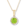 Thumbnail Image 0 of Peridot Necklace 1/15 ct tw Diamonds 10K Yellow Gold