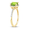 Thumbnail Image 2 of Round Peridot Ring 1/20 ct tw Diamonds 10K Yellow Gold