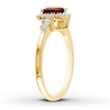 Thumbnail Image 1 of Garnet Heart Ring 1/10 ct tw Diamonds 10K Yellow Gold