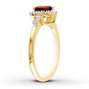 Thumbnail Image 2 of Garnet Heart Ring 1/10 ct tw Diamonds 10K Yellow Gold