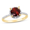 Thumbnail Image 1 of Garnet Ring 1/20 ct tw Diamonds 10K Yellow Gold