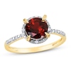 Thumbnail Image 0 of Brazilian Garnet Ring 1/20 ct tw Diamonds 10K Yellow Gold