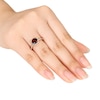 Thumbnail Image 3 of Garnet Ring 1/20 ct tw Diamonds 10K Yellow Gold