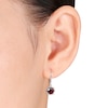 Thumbnail Image 2 of Garnet Earrings 1/10 ct tw Diamonds 10K Yellow Gold