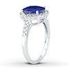 Thumbnail Image 2 of Natural Sapphire Ring 3/8 ct tw Diamonds 14K White Gold
