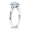Thumbnail Image 2 of Aquamarine Heart Ring 1/10 ct tw Diamonds Sterling Silver