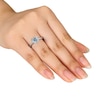 Thumbnail Image 3 of Aquamarine Heart Ring 1/10 ct tw Diamonds Sterling Silver