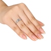 Thumbnail Image 3 of Aquamarine Heart Ring 1/20 ct tw Diamonds Sterling Silver