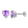 Thumbnail Image 0 of Amethyst Heart Earrings Sterling Silver