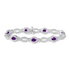 Thumbnail Image 0 of Amethyst Bracelet Diamond Accents Sterling Silver