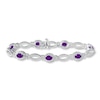 Thumbnail Image 1 of Amethyst Bracelet Diamond Accents Sterling Silver