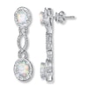 Thumbnail Image 1 of Lab-Created Opals Diamond Accents Sterling Silver Earrings