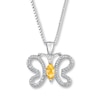 Butterfly Necklace Citrine/Diamonds Sterling Silver