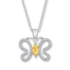 Thumbnail Image 1 of Butterfly Necklace Citrine/Diamonds Sterling Silver