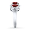 Thumbnail Image 2 of Garnet Ring Diamond Accents Sterling Silver