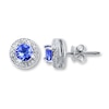 Thumbnail Image 1 of Tanzanite Earrings Diamond Accents Sterling Silver