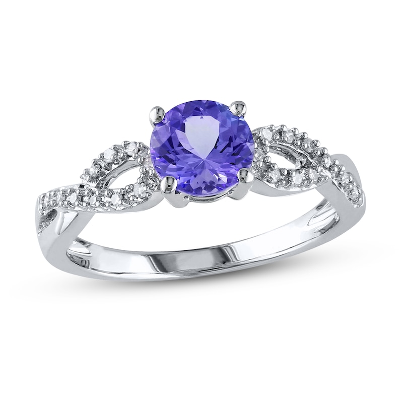 Main Image 1 of Tanzanite Ring 1/15 ct tw Diamonds 10K White Gold
