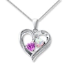 Thumbnail Image 1 of Lab-Created Opal Lab-Created Sapphire Sterling Silver Necklace