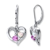 Thumbnail Image 1 of Lab-Created Opal Lab-Created Sapphires Sterling Silver Earrings