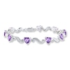 Thumbnail Image 0 of Amethyst Heart Bracelet Diamond Accents Sterling Silver