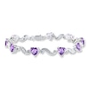 Thumbnail Image 1 of Amethyst Heart Bracelet Diamond Accents Sterling Silver