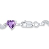 Thumbnail Image 2 of Amethyst Heart Bracelet Diamond Accents Sterling Silver