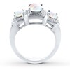 Thumbnail Image 1 of Lab-Created Opal Ring Diamond Accents Sterling Silver