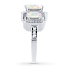 Thumbnail Image 2 of Lab-Created Opal Ring Diamond Accents Sterling Silver
