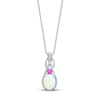 Thumbnail Image 1 of Lab-Created Opal Necklace Lab-Created Sapphire Sterling Silver