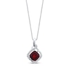 Thumbnail Image 1 of Garnet Necklace 1/10 ct tw Diamonds Sterling Silver