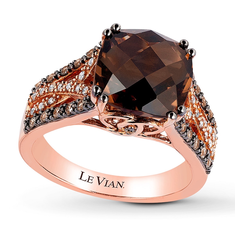 Le Vian Chocolate Quartz 1/3 ct tw Diamonds 14K Gold Ring