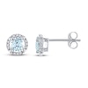 Thumbnail Image 0 of Aquamarine Earrings 1/15 ct tw Diamonds 10K White Gold