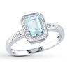 Thumbnail Image 0 of Aquamarine Ring 1/20 ct tw Diamonds 10K White Gold
