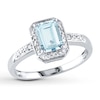 Thumbnail Image 1 of Aquamarine Ring 1/20 ct tw Diamonds 10K White Gold