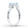 Thumbnail Image 2 of Aquamarine Ring 1/20 ct tw Diamonds 10K White Gold