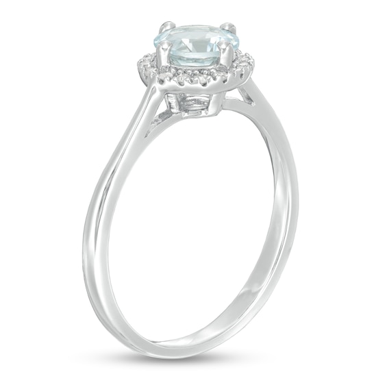 Aquamarine Ring 1/15 ct tw Diamonds Sterling Silver | Womens Rings ...