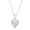 Thumbnail Image 1 of Aquamarine Heart Necklace Sterling Silver