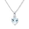 Thumbnail Image 1 of Aquamarine Heart Necklace Lab-Created Sapphire Sterling Silver