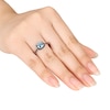 Thumbnail Image 1 of Aquamarine Ring 1/8 ct tw Black Diamonds 10K White Gold