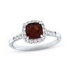 Thumbnail Image 1 of Garnet Ring Lab-Created Sapphires Sterling Silver