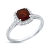 Thumbnail Image 2 of Garnet Ring Lab-Created Sapphires Sterling Silver