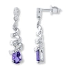 Thumbnail Image 0 of Amethyst Dangle Earrings Diamond Accents Sterling Silver