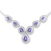 Thumbnail Image 0 of Amethyst Necklace Diamond Accents Sterling Silver