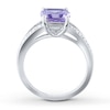 Thumbnail Image 2 of Amethyst Ring Diamond Accents Sterling Silver