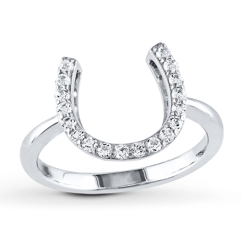 Main Image 1 of Topaz Horseshoe Ring Sterling Silver