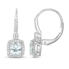Thumbnail Image 1 of Aquamarine Earrings 1/5 ct tw Diamonds 10K White Gold